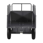 Amocart Garden Utility Trailer 17Cu.Ft&600lbs Capacity ATV UTV Trailer Tow Behind Steel Dump Cart with 16" Tires for Lawn Mower