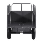 SucceBuy Garden Utility Trailer 17Cu.Ft&600lbs Capacity ATV UTV Trailer Tow Behind Steel Dump Cart with 16" Tires for Lawn Mower
