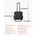 Amocart 110Lbs Rolling Tool Bag 25 Pockets Roller Tool Bag on Wheels with Telescoping Handle Toolbag Organizers for Mechanic