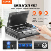 Bild in Galerie-Viewer laden, Amocart Gun Safe Q235 Steel Pistol Safe 3-Way Quick Access Firearm Case Gun Box Advanced Biometric Technology Travel Gun Safe
