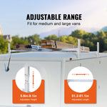SucceBuy Van Roof Ladder Rack 2Bars Aluminum Alloy Roof Ladder Racks 400 LBS Capacity Rain-Gutter Roof Rack for Van CargoTrailer