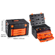 Bild in Galerie-Viewer laden, Amocart Mechanics Tool Set Socket Set 450 Pcs Deep and Standard Sockets SAE Metric Mechanic Tool Kit Accessories Storage Case
