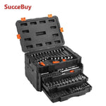 Amocart Mechanics Tool Set and Socket Set 1/4" 3/8" 1/2" Drive Deep Standard Sockets 450 Pcs SAE and Metric Mechanic Tool Kit