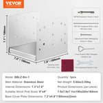 SucceBuy Post Base Stainless Steel Adjustable Post Anchor Bracket  Base Pavilion Deck Porch Handrail Support Decorative Plate