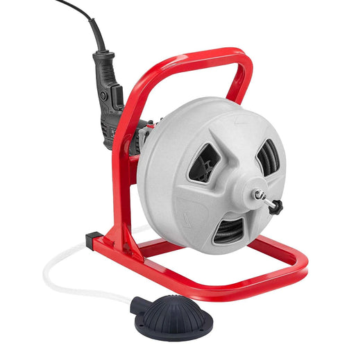 SucceBuy Drain Cleaner Machine 50 FT x 5/16 Inch Sewer Snake Auger with 228RPM Electric Drill Manual Feed for 2