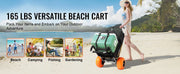 Charger l'image dans la visionneuse de galerie, Amocart Beach Dolly with Big Wheels for Sand 165LBS Folding Cart with Cargo Deck Solid Wheel Adjustable Height Cart for Beach
