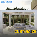Motorized Bioclimatic Aluminum Pergola Adjustable Louvered Roof Outdoor Garden Gazebo For Patio Yard Deck All Weather Use