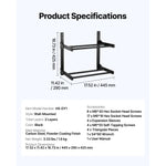 Amocart 2-Tier Wall Mount Printer Filament Storage Rack with Wheels Rolling Filament Spool Holders for 3D Printing Studio