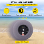 SucceBuy Beach Balloon Wheels 9/13/15.7" Replacement Sand Tires TPU Cart Tires for Kayak Dolly Canoe&Buggy w/ Free Air Pump 2Pcs