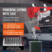 Bild in Galerie-Viewer laden, Amocart 1320 lbs Electric Hoist Crane with 328 ft Wireless 40 ft Single Cable Lifting Height Electric Lift Hoist for Factory

