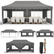 Load image into Gallery viewer, 10x20ft Pop up  Tent w/6 Sidewalls Heavy Duty Wedding Party Tent Height Adjustable Large Commercial Gazebo  Sun Protection Shel
