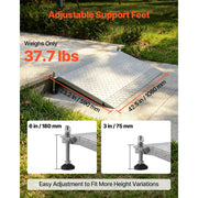 Bild in Galerie-Viewer laden, Amocart 42.5x23.2 in Threshold Ramp 1000LBS Platform Aluminum Wheelchair Ramp with Adjustable Height for Doorways Home Steps
