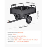 Amocart Garden Utility Trailer 17Cu.Ft&600lbs Capacity ATV UTV Trailer Tow Behind Steel Dump Cart with 16" Tires for Lawn Mower