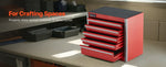 Amocart 5-Drawer 8.6in Metal Tool Box Red/Black Portable Small Tool Chest with PP Feet Pads for Garage Workshop Tools Storage