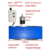 Load image into Gallery viewer, 460x200MM Stainless Steel Vending Machine Track Cargo Channel Automatic Conveyor Belt DC24V Load 3.5-5KG 35RPM Adjustable Speed
