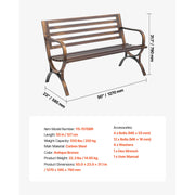 Bild in Galerie-Viewer laden, Amocart Outdoor Bench Wooden Metal Garden Bench for Outdoors 480 lbs Load Capacity Bench Outdoor Garden Park Bench
