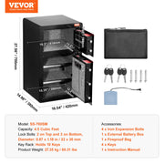 Load image into Gallery viewer, Amocart Single Door 4.0 cu.ft Safe Box w/ Key Lock Password &amp; Fingerprint Safe Lock Box with Fireproof Bag Key Rack &amp; LED Light
