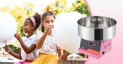 Charger l'image dans la visionneuse de galerie, SucceBuy Electric Cotton Candy Machine Candy Floss Maker Commercial Cotton Candy Machine w/ Stainless Steel Bowl and Sugar Scoop
