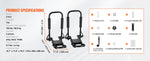 Amocart Kayak Roof Rack 2 Pairs J-Bar Soft Roof Rack Quick Folding Top Mount Tie Down Carrier for Surf Board Canoe Ski Board
