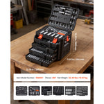 SucceBuy Mechanics Tool Set SAE and Metric Socket Set Wrenches Screwdriver Bits Accessories and Storage Case for Cars Repair