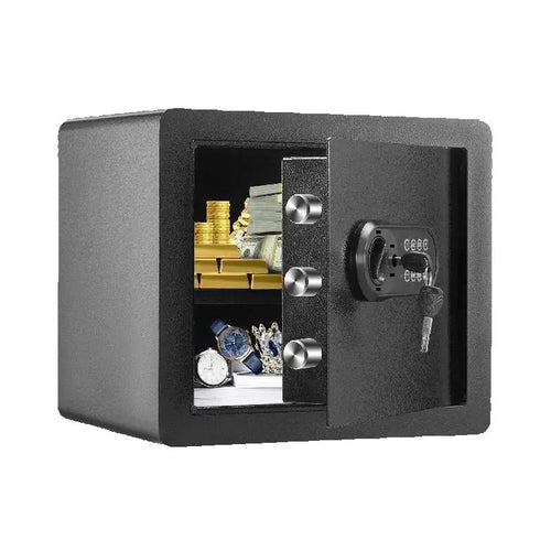 Amocart 1.2/0.5 Cubbic Fit Electronic Safe Deposit Safe Box W/ Digital Access & Override Keys for Money Gun Jewelry Document