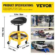Bild in Galerie-Viewer laden, Amocart Rolling Garage Stool Car Detailing Stool Adjustable Height Mechanic Seat With Tool Tray Workshop Auto Repair Shop Stool
