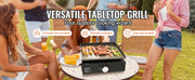 Bild in Galerie-Viewer laden, Amocart 18/24inch Propane Gas Tabletop Griddle with Hot-rolled Plate Carbon Steel  Portable Table Top Griddle Grill for Camping
