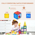 Amocart 56PCS Magnetic Tiles Magnet Building Blocks with 4 Dinosaurs Construction Stacking Stem Educational Toys for Kids