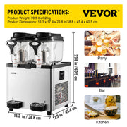 Charger l'image dans la visionneuse de galerie, Amocart 2x6L Commercial Beverage Slush Machine Frozen Drink Juice Dispenser Ice-Cool Smoothie Maker Equipment for Restaurant
