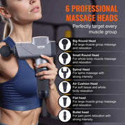 Charger l'image dans la visionneuse de galerie, Amocart Massage Gun Deep Tissue Percussion Muscle Massager for Athletes w/ 8 Speed Levels 6 Massage Heads 16V 2500mAh Batteries
