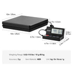 SucceBuy 110 lbs Digital Postal Shipping Scale with Timer 90° Foldable LCD Screen AC/DC Powered Package Scale for Laggage Home