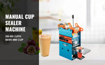 SucceBuy Manual Cup Sealer Machine 300-500 Cup/h with Heating Technology Boba Tea Cup Sealing Machine for 90/95mm Cup Diameter