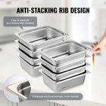 SucceBuy 8 Pack Hotel Pans 1/2 Size Anti-Jam with Lid 0.8mm Thick  4-In Deep Catering Storage Food Pan for Industrial&Scientific