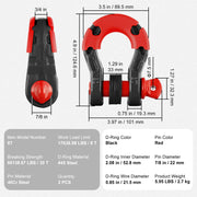 Charger l'image dans la visionneuse de galerie, Amocart 2pcs 3/4" D-Ring Shackle U-Hook Loop Shackles with 7/8" Pin Isolators &amp; Washers for Jeep Off Road Vehicle Recovery
