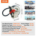 SucceBuy 33/50/66ft Fuel Hose Reel Extra Long Retractable Spring Driven Auto Swivel Rewind for Auto Repair Heavy Industries
