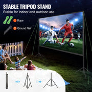 Bild in Galerie-Viewer laden, Amocart Projector Screen w/ Stand 150in 16:9 4K 1080 HD Portable Projection Screen for Home Office Garden Moive Theater Cinema
