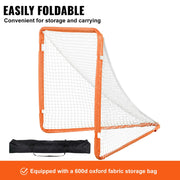 Charger l'image dans la visionneuse de galerie, Amocart 4/6FT Lacrosse Goal Small Kids Folding Portable Iron Frame Backyard Training Equipment For Youth Training Orange
