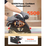 SucceBuy Track Saw 6-1/2-Inch Plunge-Cut Circular Saw Kit 2.16 in Cutting Depth for Wood Plastic, Guide Rail Not Included Black