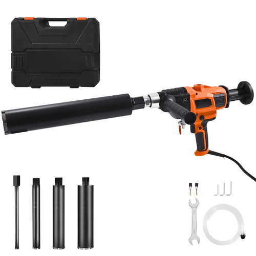 SucceBuy Diamond Core Drilling Machine Dry and Wet Concrete Core Drill Rig with 4 Drill Bits for Concrete Brick Stone 1800/2000W