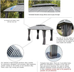 Aluminum Alloy Frame Outdoor Hard Roof Gazebo Heavy Duty Waterproof UV Resistant Anti Rust All Weather Metal Garden Gazebo