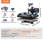 Load image into Gallery viewer, Amocart Heat Press Machine Heat Transfer Machine with 30 oz Tumbler Press 360° Swing Away Digital T-Shirt Pressing Coating
