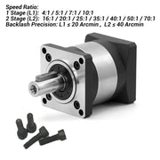 Load image into Gallery viewer, YunDuan Planetary Reducer Nema23 Stepper Motor Reducer Step-down Gearbox Ratio 4:1-100:1 14mm Shaft Less Than 20 arcmin
