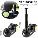 SucceBuy 5T 12V Electric Car Jack Kit + Impact Wrench LED Light Portable Hydraulic Jack 13.5-36 CM Tire Lifting Car Repair Tool