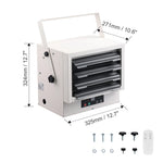 SucceBuy Electric Garage Heater Digital Fan Forced Wall with Remote Control Overheat Protection Hardwired Heater  for Workshop