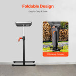 SucceBuy Roller Stand 135lbs/250lbs LBC Adjustable Height with 11.5in Polished Steel Roller Head Woodworking Extension Support