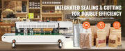 Charger l'image dans la visionneuse de galerie, Amocart Continuous Bag Band Sealing Machine 6-12 mm Horizontal Band Sealer with Inflation Function for 0.02-0.8 mm Plastic Bags
