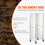 Amocart 10/20 Sheet Bun Pan Rack Commercial Bakery Racks with Brake Wheels Aluminum Racking Trolley Storage for Bread Baking