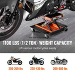 Amocart Motorcycle Lift 1100 LBS Motorcycle Lift Scissor Lift  with Dolly & Hand Crank Center Hoist Crank Stand for Motorcycle