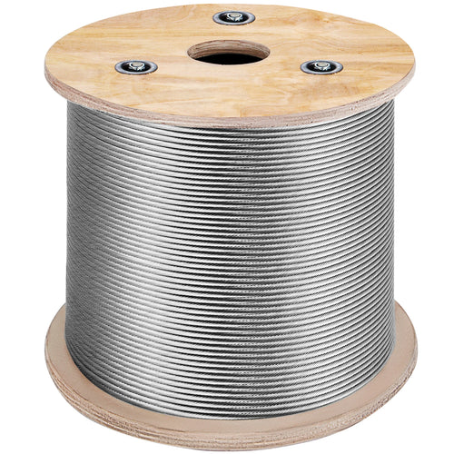 Amocart 152M/500Ft Wire Rope 316 Stainless Steel Strong Tension Soft Fishing Lifting Cable 7*7 Clothesline 1.5MM-3.2MM Diameter