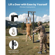 Charger l'image dans la visionneuse de galerie, Amocart 300 lbs Truck Hitch Game Hoist Hunting Deer Hoist with Adjustable Height Gambrel Winch for Skinning &amp; Cleaning Game

